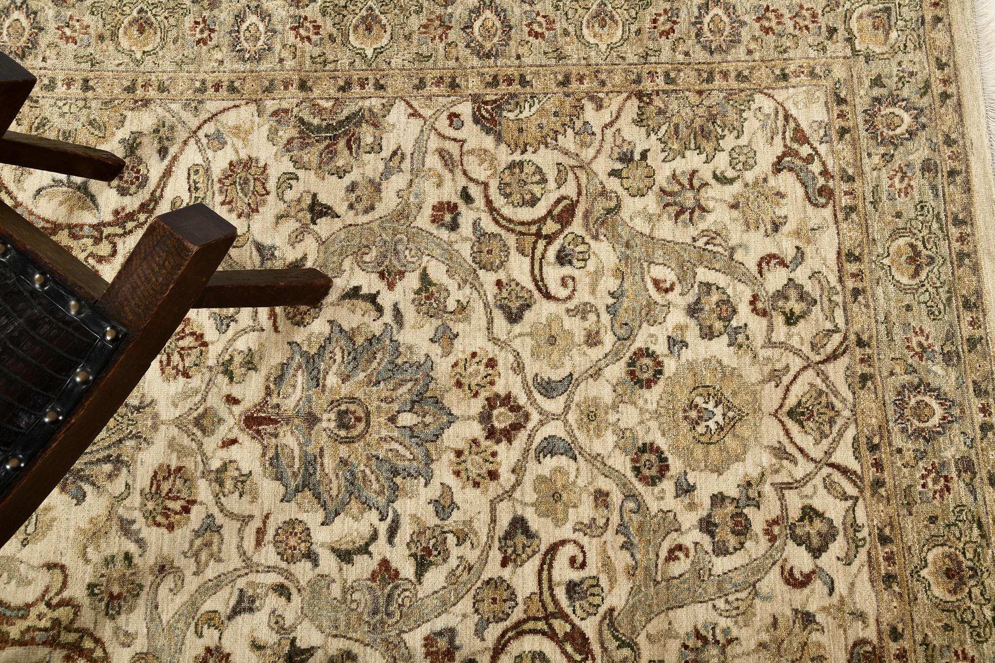 Hand-Knotted Natural Dye Tabriz Haji Jalili Revival Rug D151 For Sale