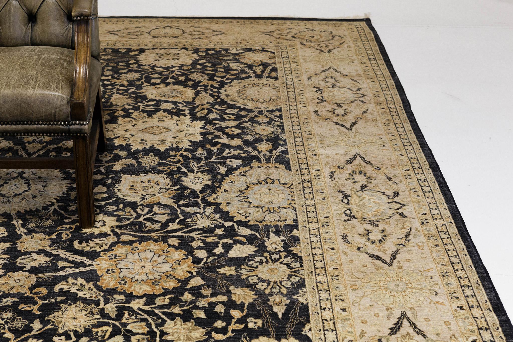 Natural Dye Tabriz Hajijalili Allover Design Rug In New Condition For Sale In WEST HOLLYWOOD, CA