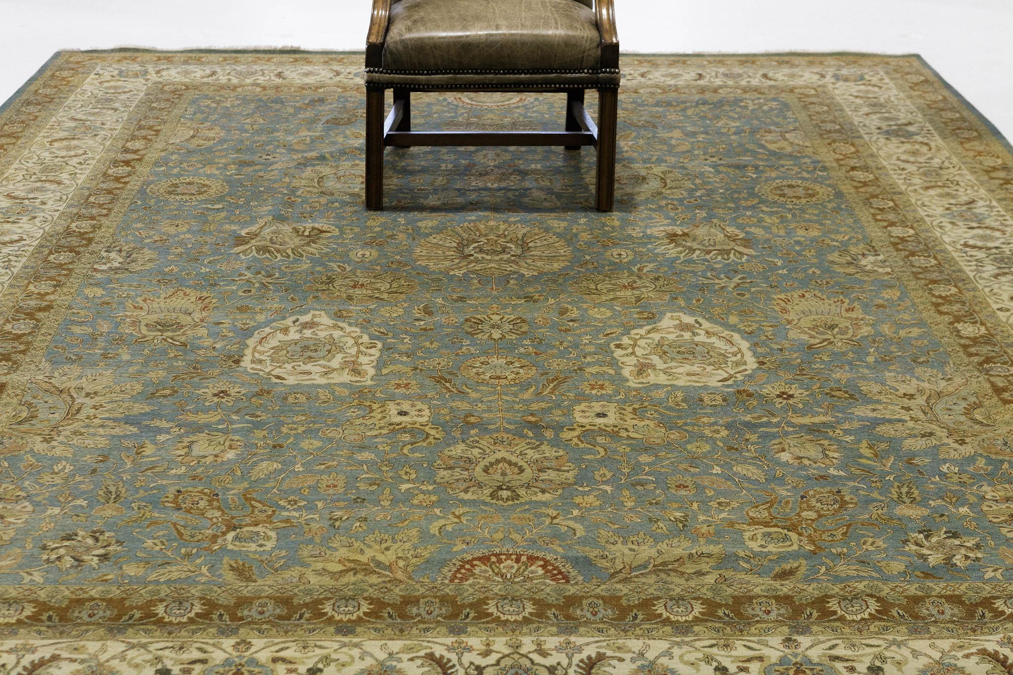 Contemporary Natural Dye Tabriz Hajijalili Allover Design Rug For Sale