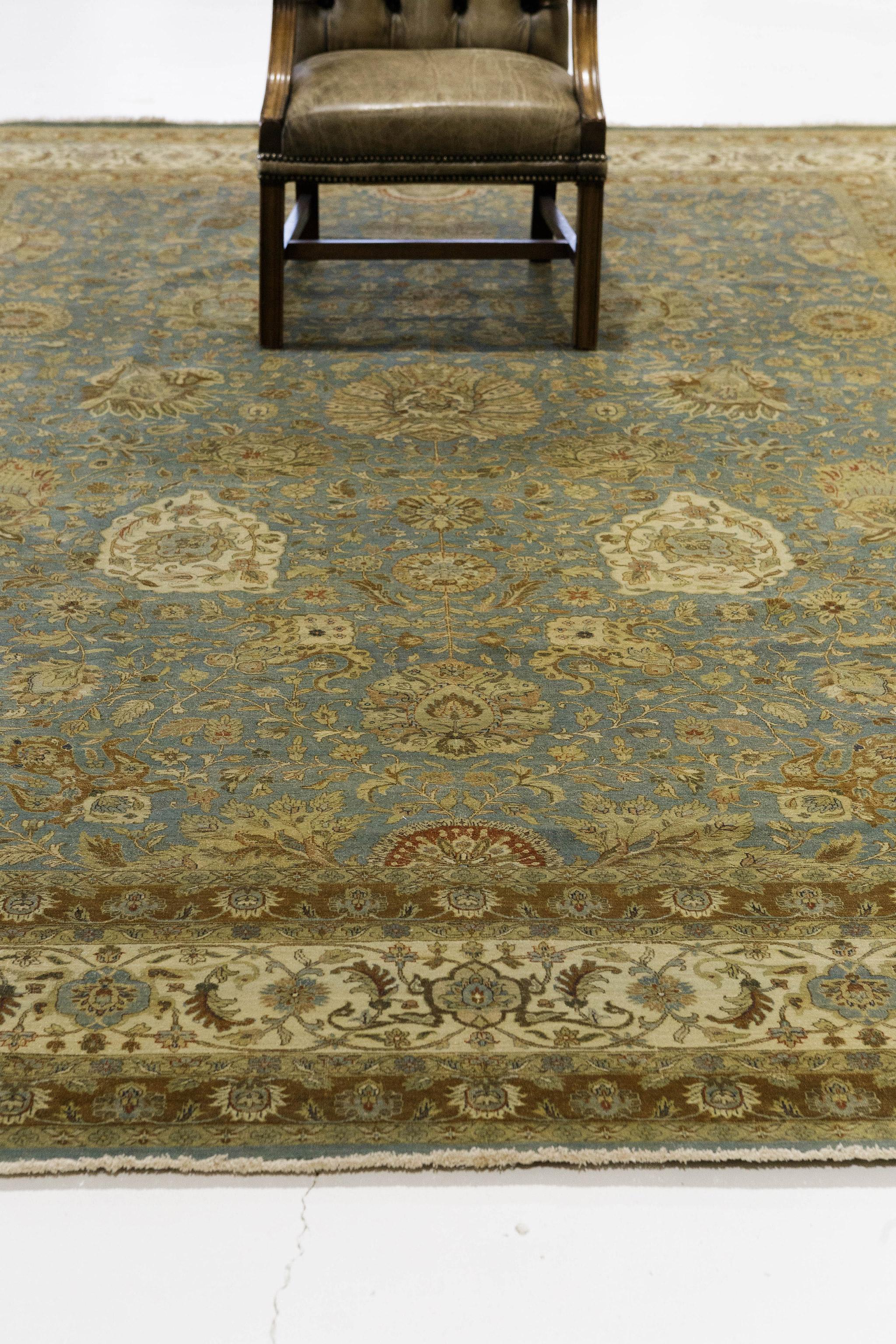 Natürlich gefärbter Tabriz Hajijalili Allover-Design-Teppich im Angebot 2