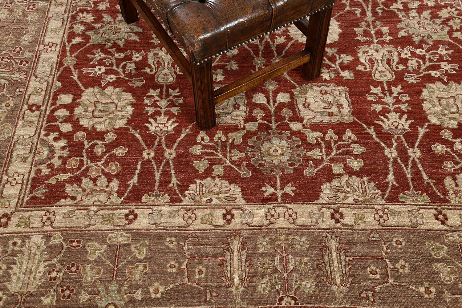 Contemporary Natural Dye Tabriz Revival Square Rug For Sale
