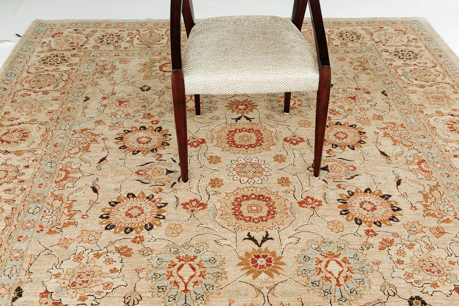 Hand-Knotted Natural Dye Tabriz Rug Revival D161 Bliss For Sale