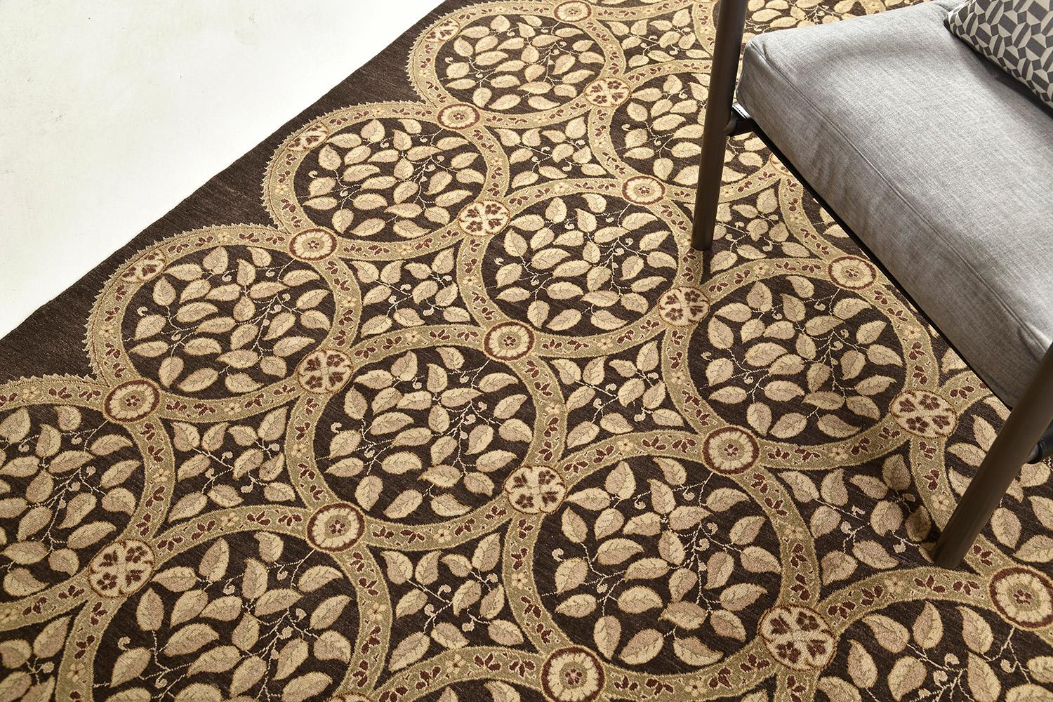 Pakistanais Tapis de conception transitionnel teinté naturel en vente