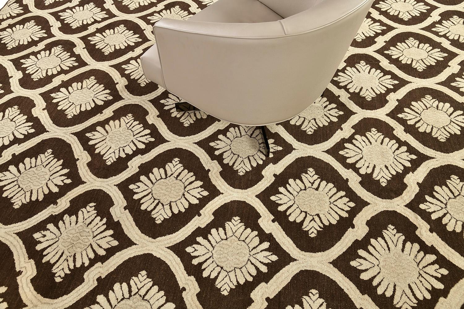 Laine Tapis de conception transitionnel teinté naturel en vente