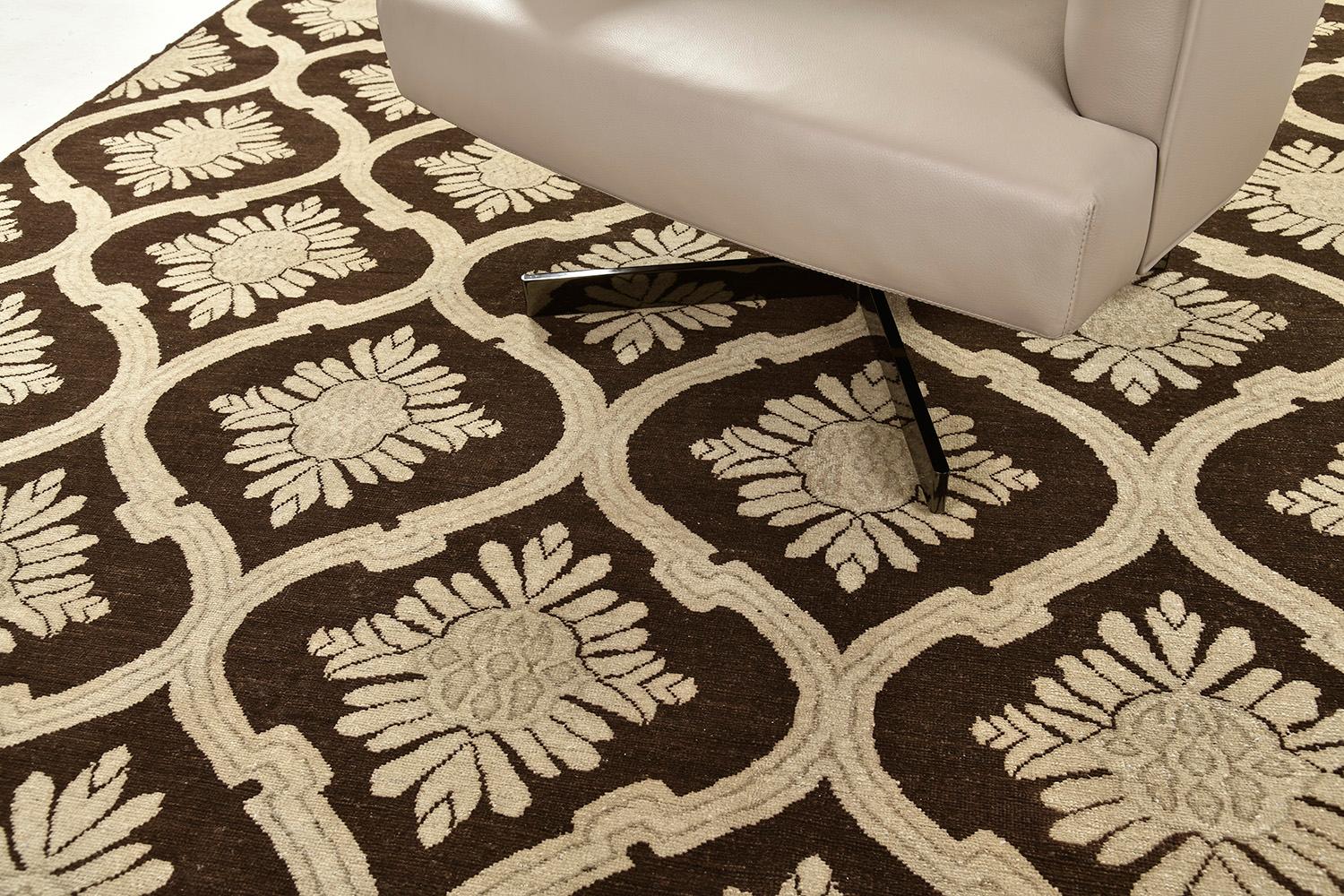 Tapis de conception transitionnel teinté naturel en vente 1