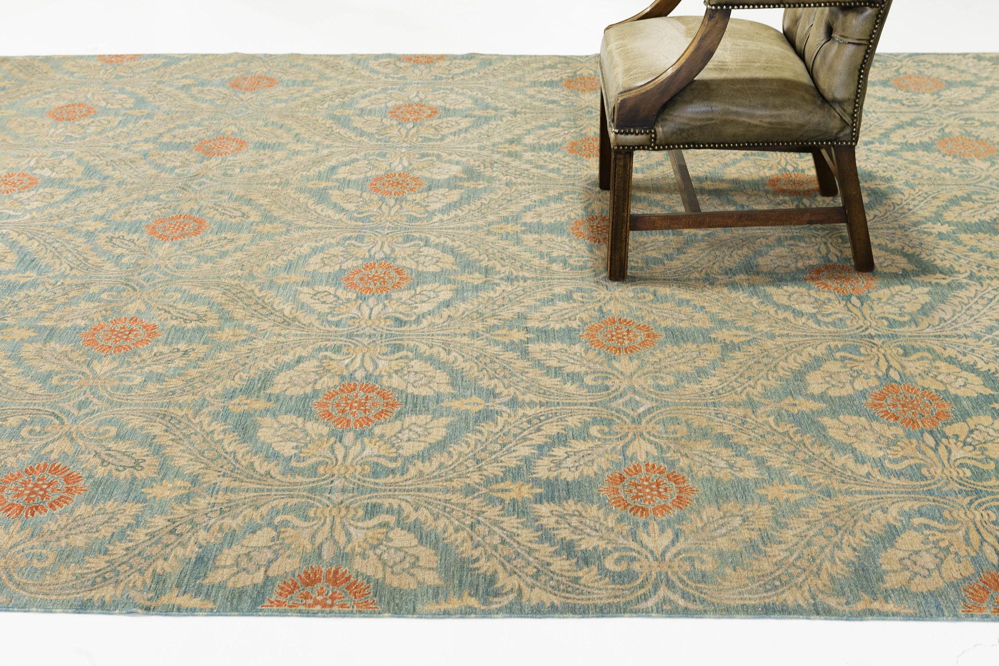 Wool Natural Dye Transitional Rug Design Fable Collection For Sale