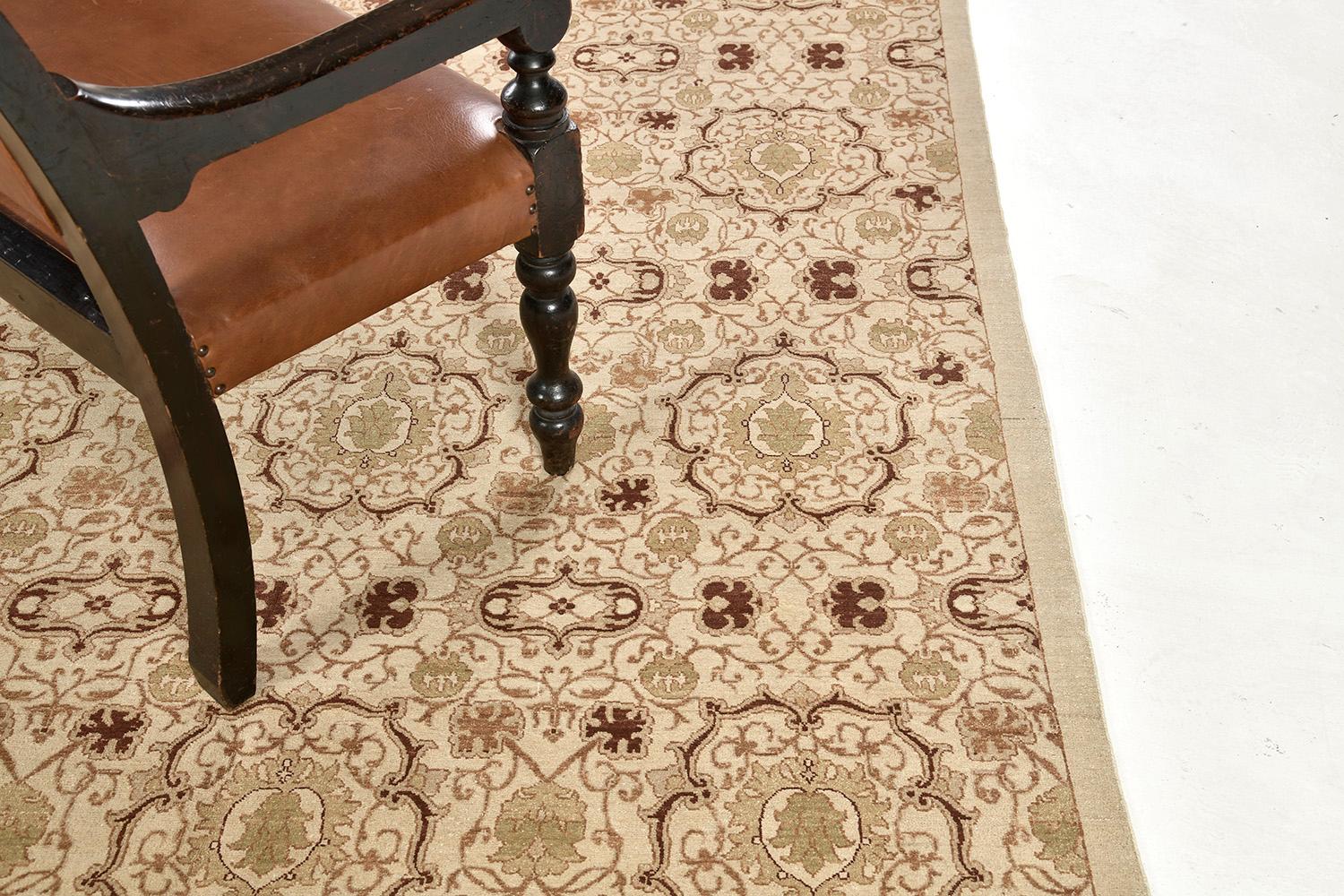 Natural Dye Transitional Rug For Sale 1