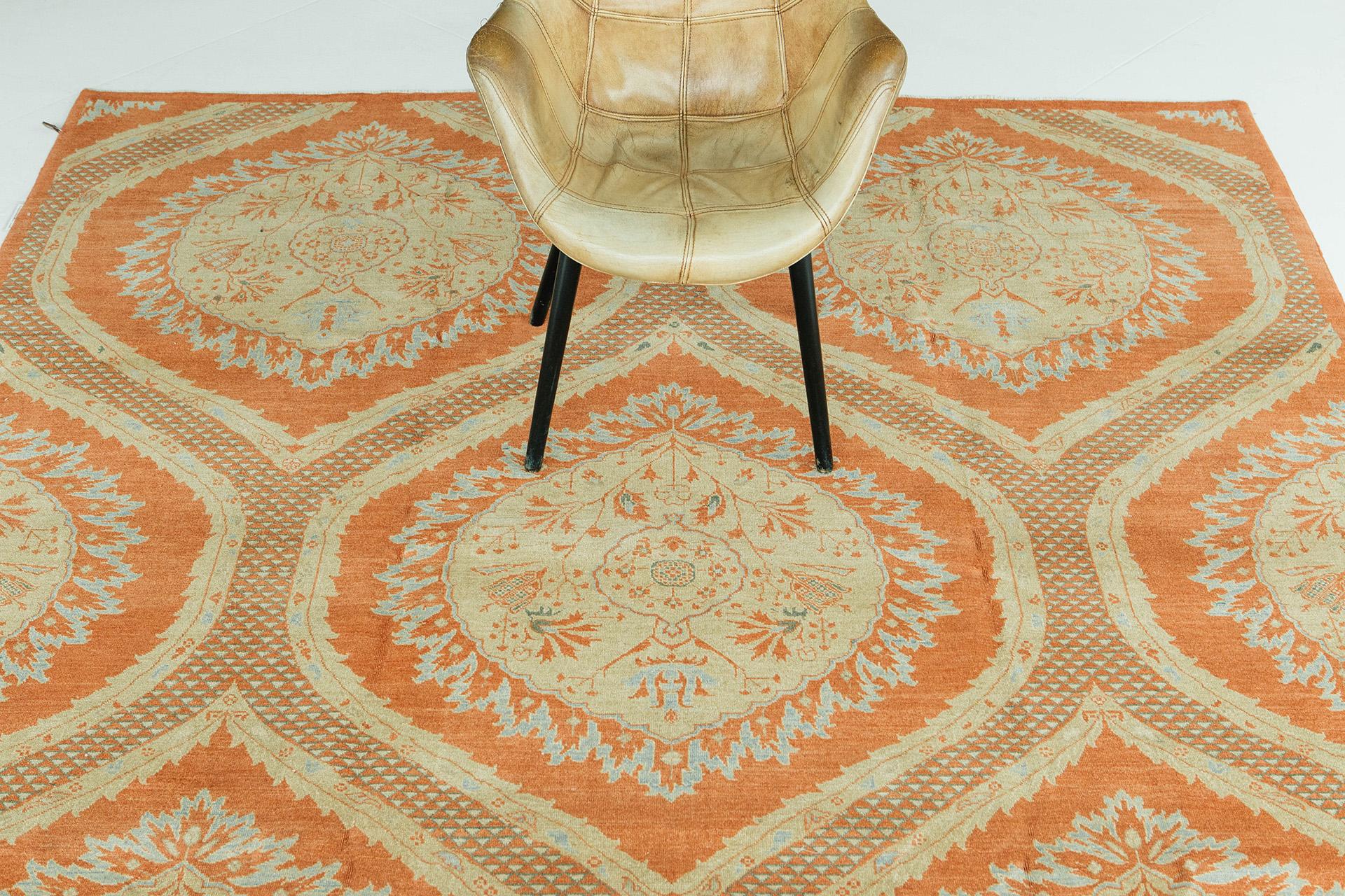 Natural Dye Transitional Style Arts and Crafts Rug In New Condition For Sale In WEST HOLLYWOOD, CA
