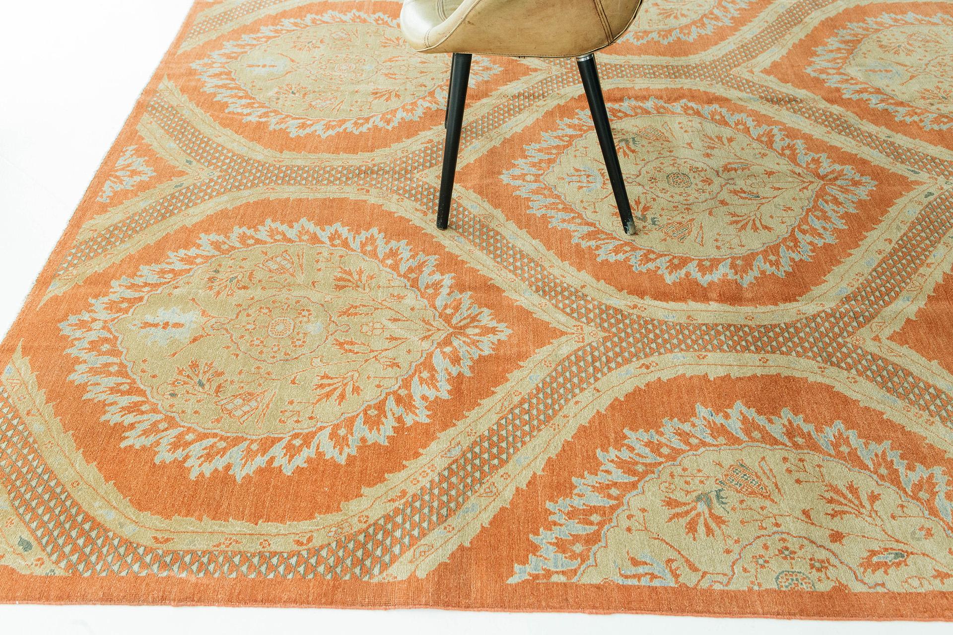 Natural Dye Transitional Style Arts and Crafts Rug For Sale 1