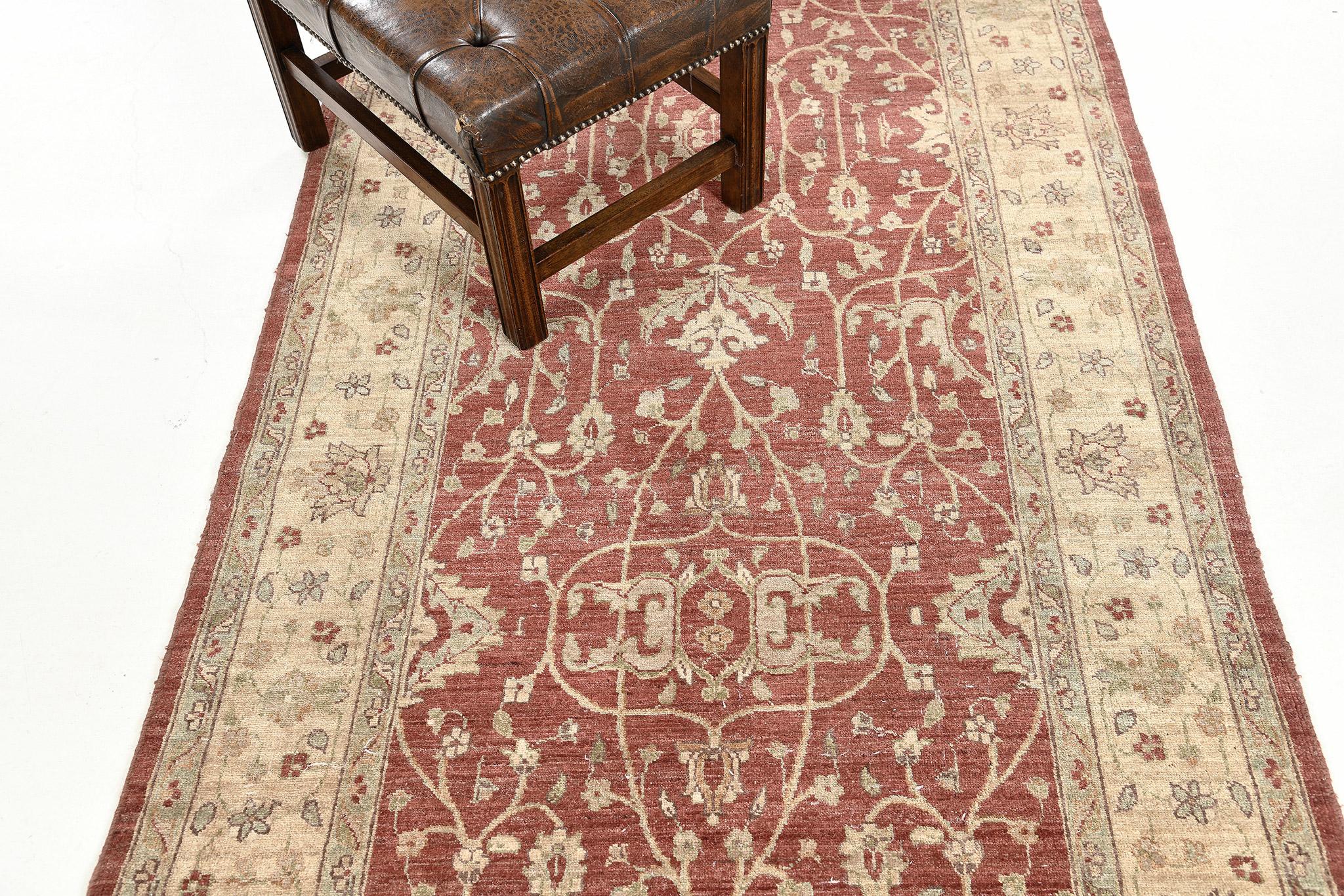 Wool Natural Dye Zigler Revival Runner For Sale