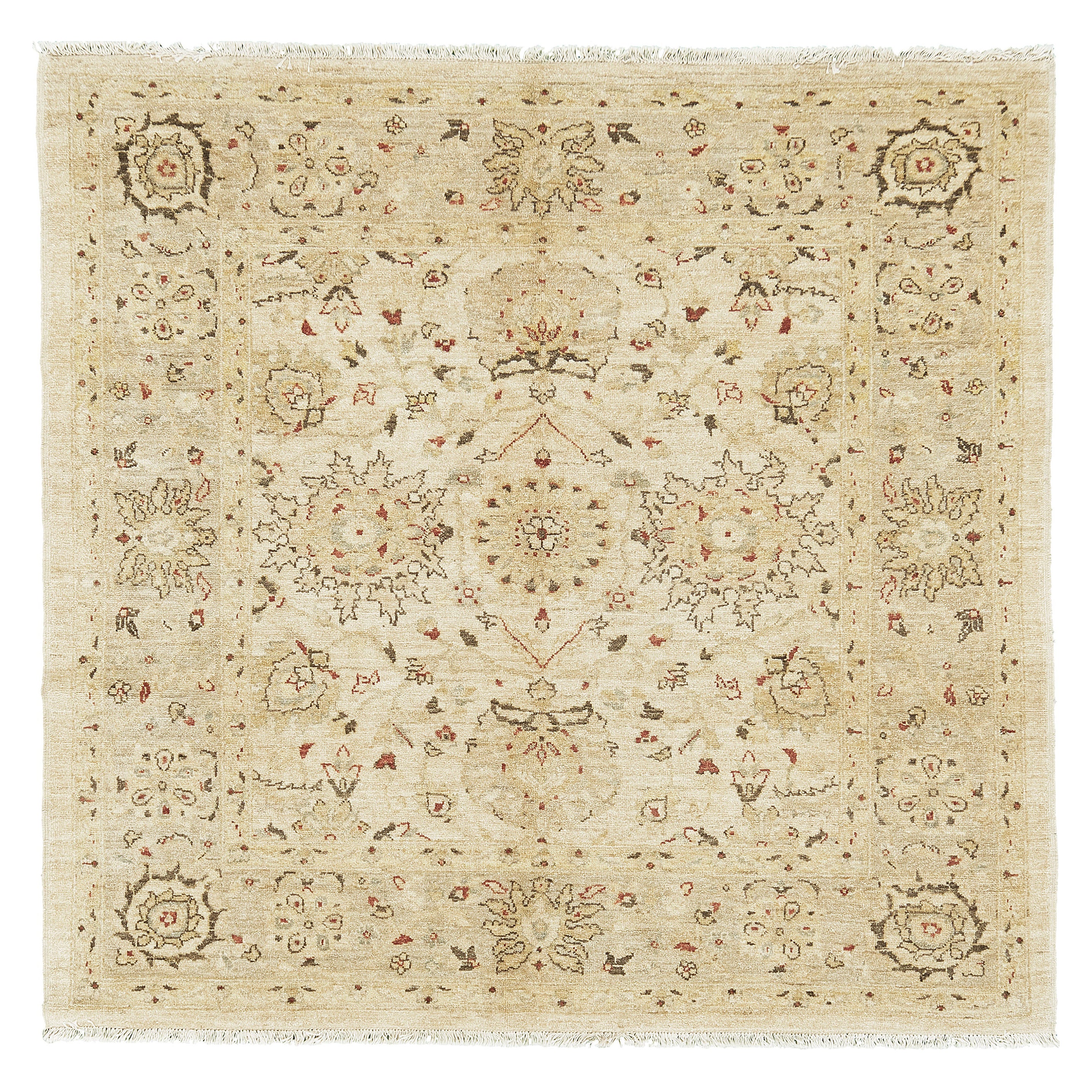 Tappeto quadrato Zigler Revival a tintura naturale in vendita