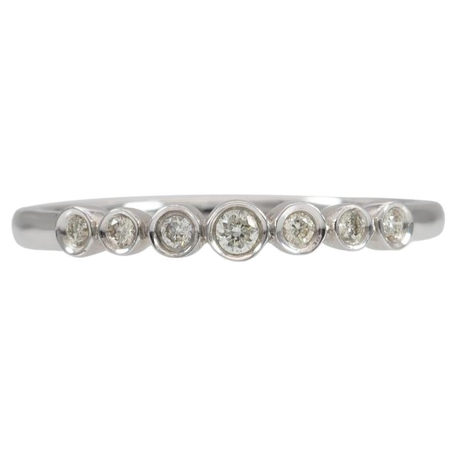 Natürliche Erde abgebaut Diamant Lünette Band - massive 14K Gold stapelbar Ehering im Angebot