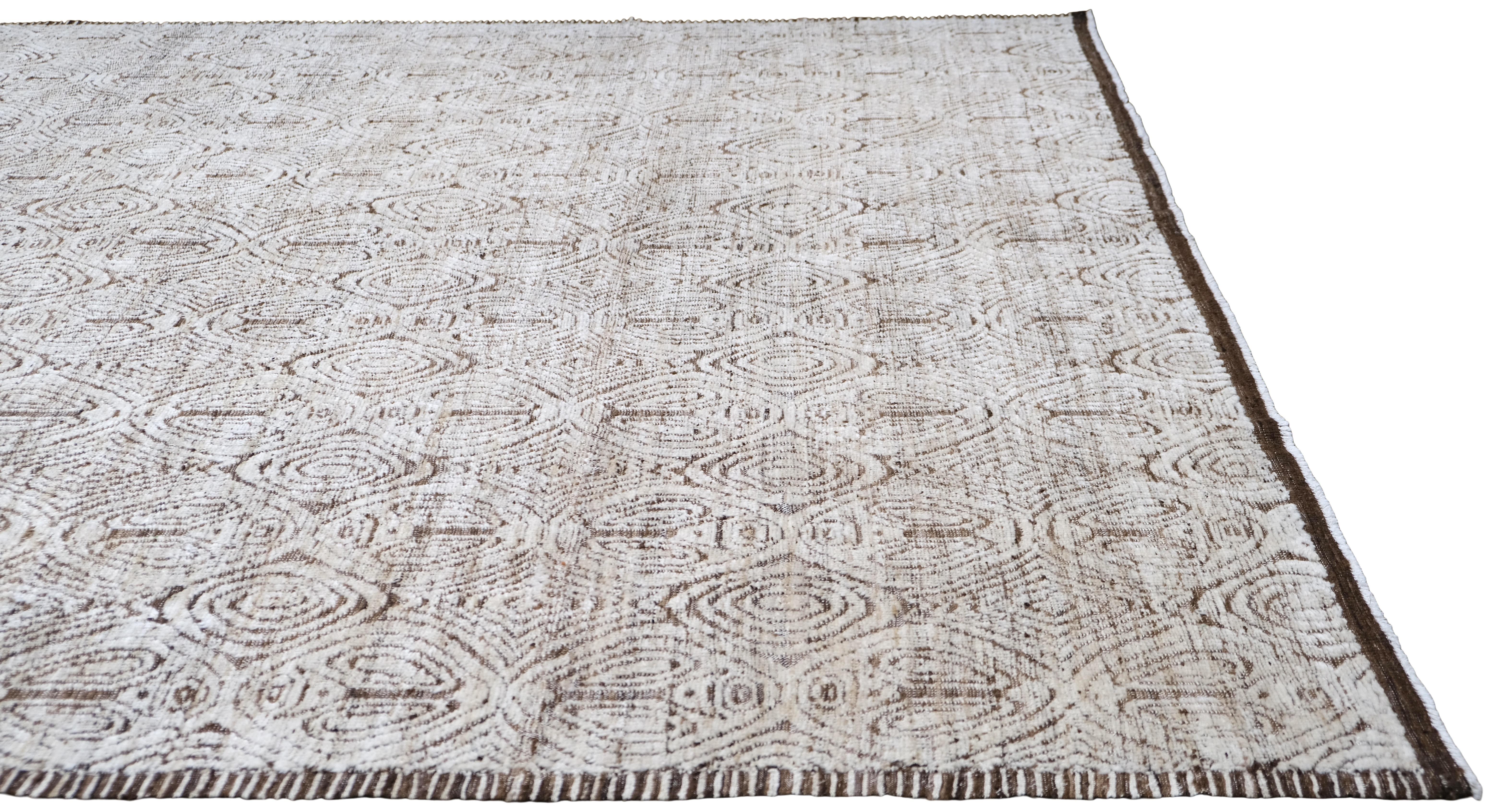 Natürliche erdige Töne Moderner Teppich 9'2''x12' (Pakistanisch) im Angebot