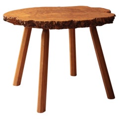 Natural edge burr elm table. French 1950s