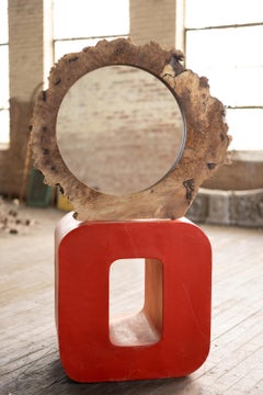 Natural Edge Walnut Burl Organic Shape Wall Hanging Mirror by Alabama Sawyer