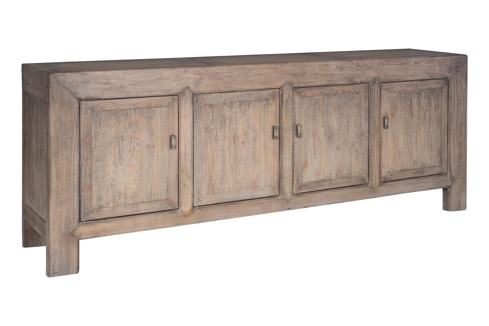 Server a quattro ante in olmo naturale con vernice originale patinata In condizioni buone in vendita a Dallas, TX