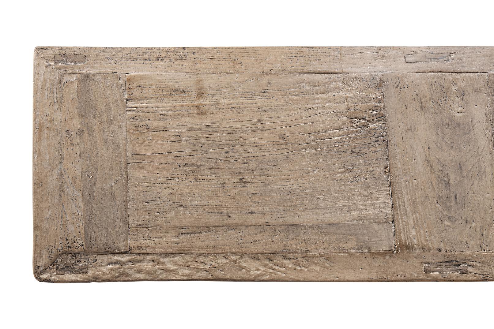 Organic Modern Natural Elm Original Paint Patina Six Door Server For Sale