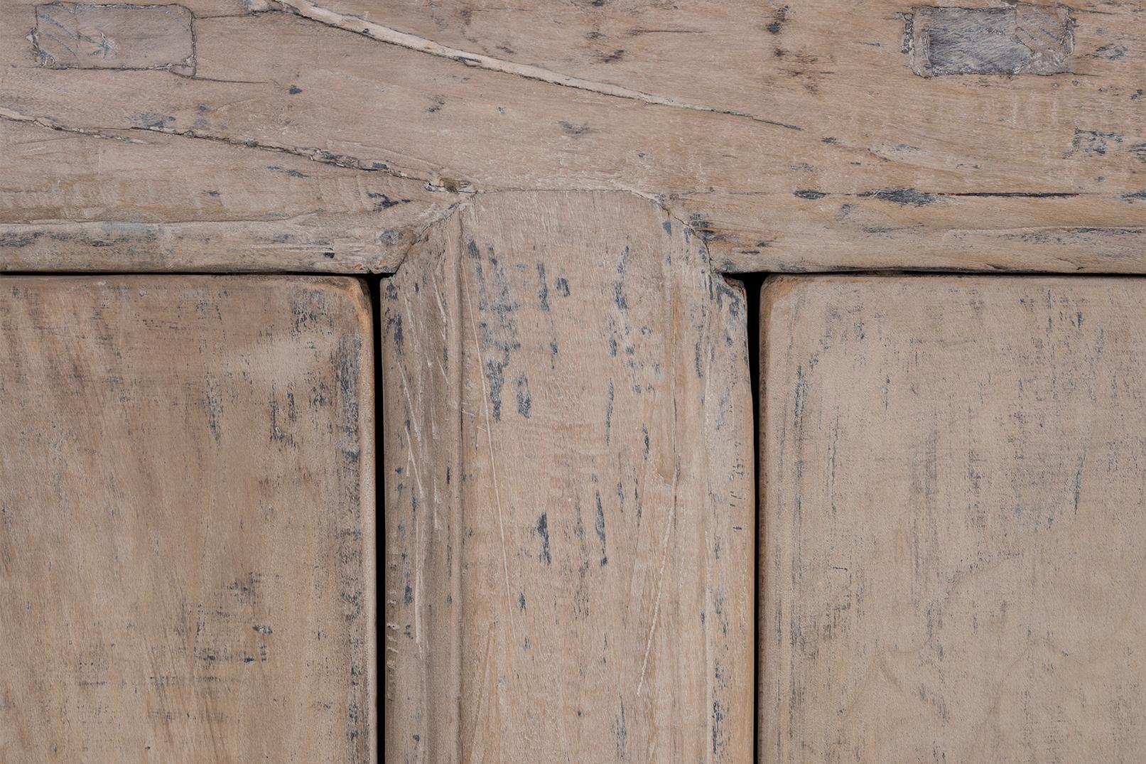 Natural Elm Original Paint Patina Six Door Server For Sale 1
