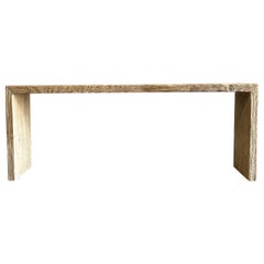 Natural Elm Wood Reclaimed Waterfall Style Console Table