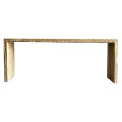 Natural Elm Wood Reclaimed Waterfall Style Console Table