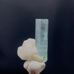 Natural Elongated Aquamarine Specimen on Matrix Mother Rock 11.83 Gram