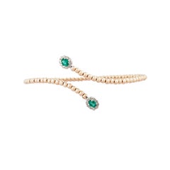 Natural emerald 0.31cts & diamond 0.22 bracelet in 18k gold