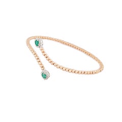 Natural Emerald 0.31cts & Diamond 0.22cts Bracelet in 18k Gold