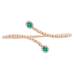 Esmeralda natural 0,31cts, diamante 0,22cts en oro de 18k