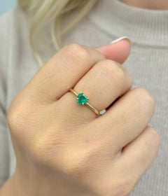 Natural Emerald 0.34cts Ring in 14k Gold