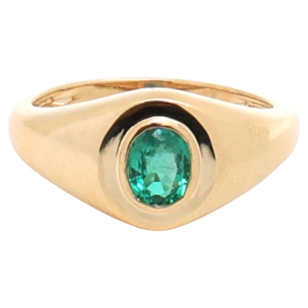 Natural Emerald 0.37cts Ring in 14k Gold