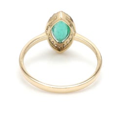 Natural Emerald 0.41cts & Diamond 0.16cts Ring in 14k Gold