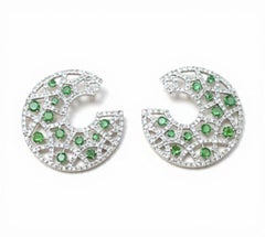 Natural Emerald 0.42cts & Diamond 0.68cts Earring in 14k Gold