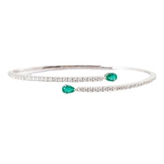 Natürlicher Smaragd 0,45cts & Diamant 1,08cts Armband in 18k Gold