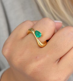 Natural Emerald 0.54cts Ring in 14k Gold