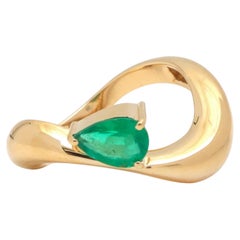 Natural Emerald 0.54cts Ring in 14k Gold