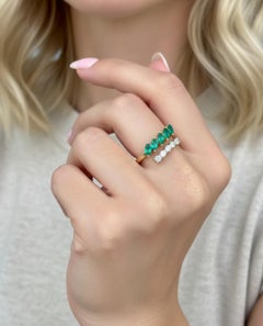 Natural Emerald 0.63cts & Diamond 0.29cts Ring in 14k Gold