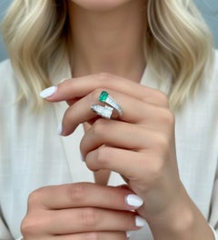 Natural Emerald 0.68cts & Diamond 0.83cts Ring in 14k Gold
