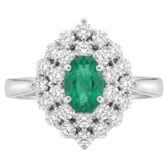 Natural Emerald 0.79CTS & Diamond 0.93CTS Ring in 18k Gold