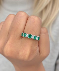 Natural Emerald 1.39cts & Diamond 0.53cts Ring in 14k Gold