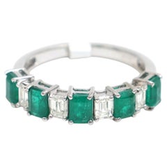 Natural Emerald 1.39cts & Diamond 0.53cts Ring in 14k Gold