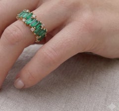 Natural Emerald 1.41cts & Diamond 0.12cts Ring in 14k Gold