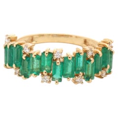 Natural Emerald 1.41cts & Diamond 0.12cts Ring in 14k Gold