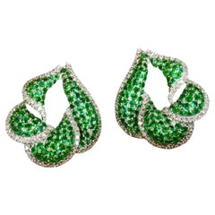 Natural Emerald 1.58cts & Diamond 0.46cts Earring in 14k Gold
