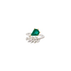 Natura Zambian Emerald 1.82cts & Diamond 0.85cts Ring in 18k Gold