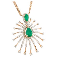 Colgante de esmeralda natural de 1,87cts, diamante de 1,34cts en oro de 18k
