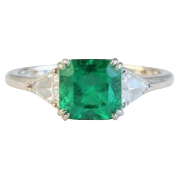 14k Gold Emerald 1.95ct & Diamond 0.33ct Ring, New For Sale