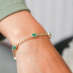 Esmeralda Natural 2,72cts Pulsera de Oro de 14K