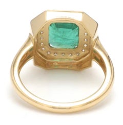 Natürlicher Smaragd 3,07cts & Diamant 0,26cts Ring in 14k Gold