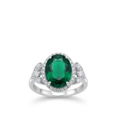 Natural Emerald 3.35CTS & Diamond 0.80CTS Ring in 18k Gold