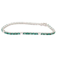 Pulsera de esmeralda natural de 3,47cts y diamante de 0,63cts en oro de 18k